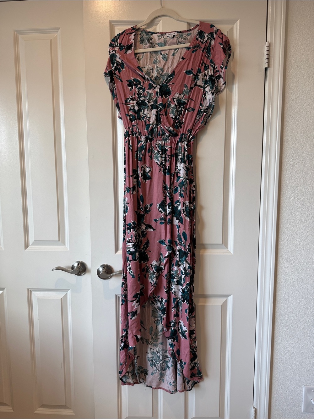 Splendid Dusty Rose Floral High-Low Maxi Dress